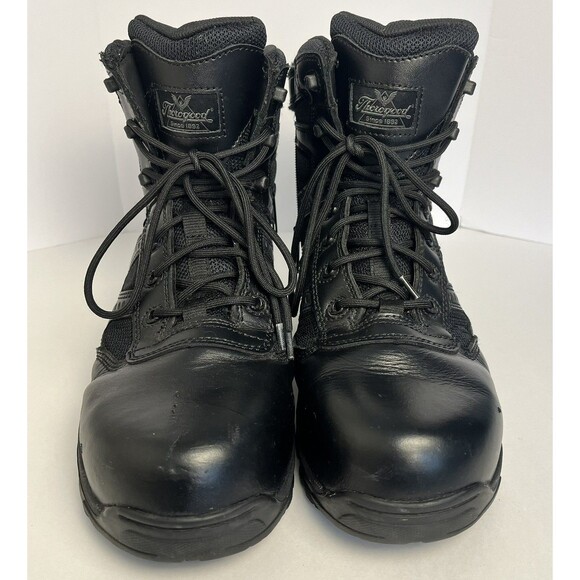 Thorogood 804-6190 Work Boots Mens 9.5  Black Leather Waterproof Zip Steel Toe main image 6